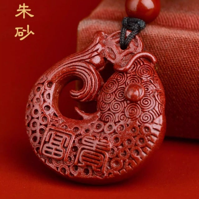 Good Luck Koi Cinnabar Pendant