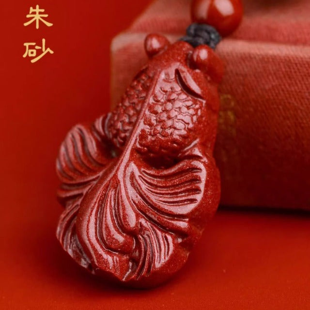 Joyful Koi Cinnabar Pendan