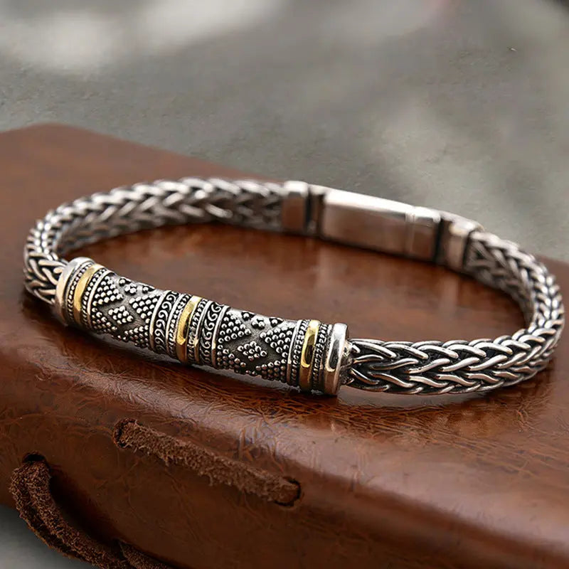 Tsinglong-Woven Bracelet with Dragon Bone Design - Image #6