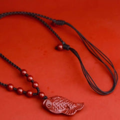 Horizontal Koi Cinnabar Pendant