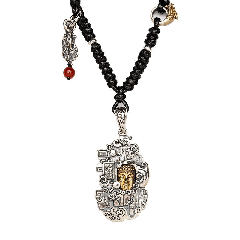 Tsinglong-Six Syllable Mantra Buddha Head Armor Pendant