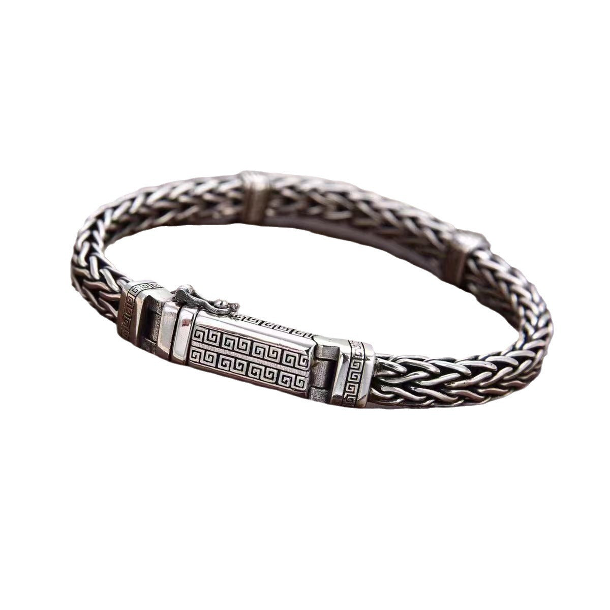 Tsinglong-Handwoven Greek Key Bracelet