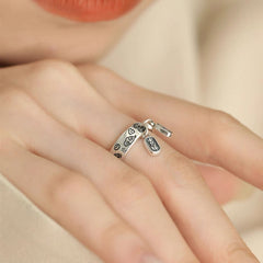 Tsinglong-Silver Auspicious Cloud Pattern Ring