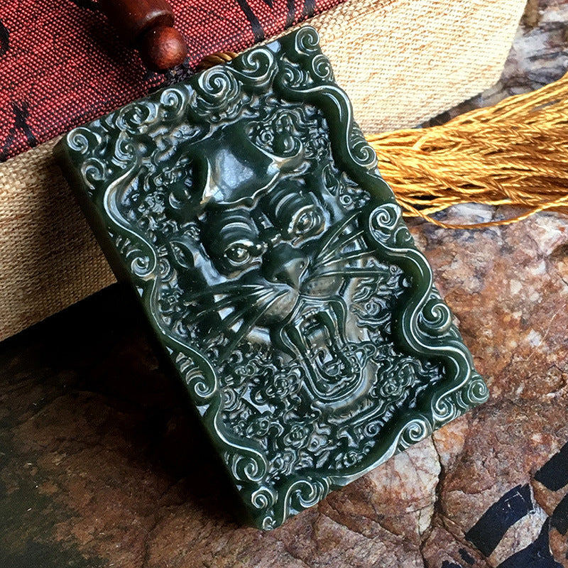 Serenity Amulet-Tiger Jade Pendant