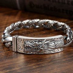 Tsinglong-Large Dragon Head with Dragon Scale Bracelet