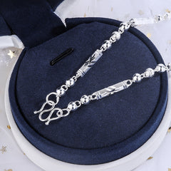 Tsinglong-Triple Bead Hexagonal Tube Necklace