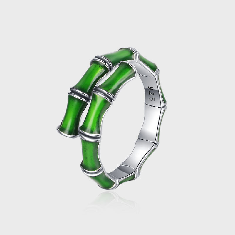 Tsinglong-Green Bamboo Joint Ring