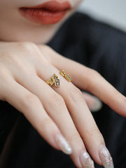 Tsinglong-Gold Auspicious Cloud Pattern Ring