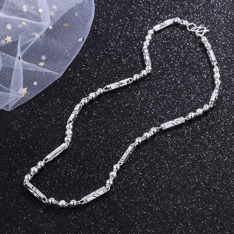 Tsinglong-Triple Bead Hexagonal Tube Necklace