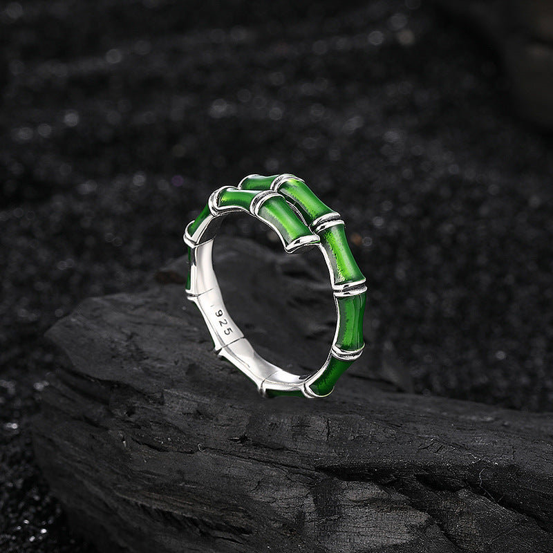 Tsinglong-Green Bamboo Joint Ring