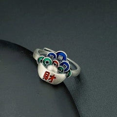 Tsinglong-Enamel Drip Glaze Treasure Pot Ring