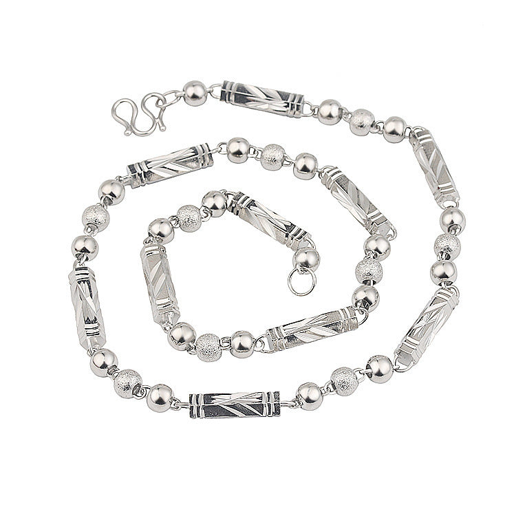 Tsinglong-Triple Bead Hexagonal Tube Necklace