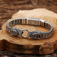 Tsinglong-Double Dragon Head Woven Bracelet