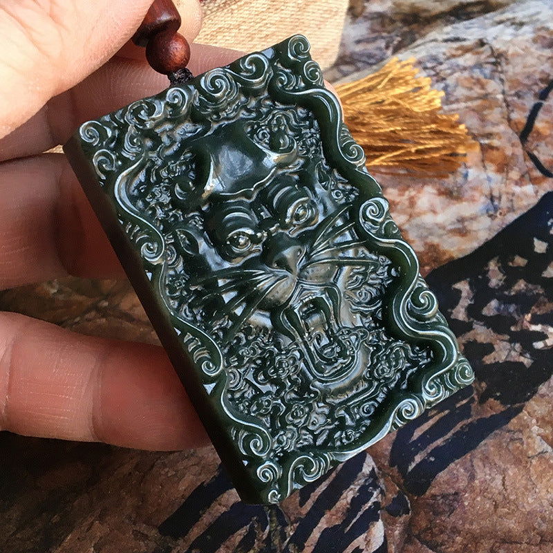 Serenity Amulet-Tiger Jade Pendant