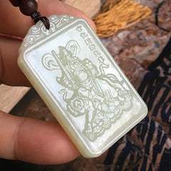 Serenity Amulet-Hetian Jade Five Paths of Wealth General Wealth God Pendant