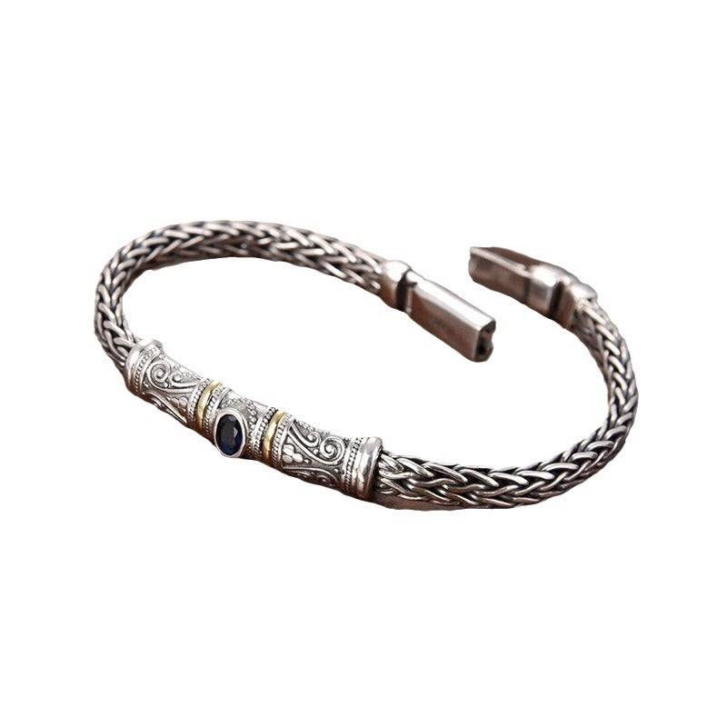 Tsinglong-Heavy-Duty Dragon Bone Woven Bracelet with Diamond Inlays