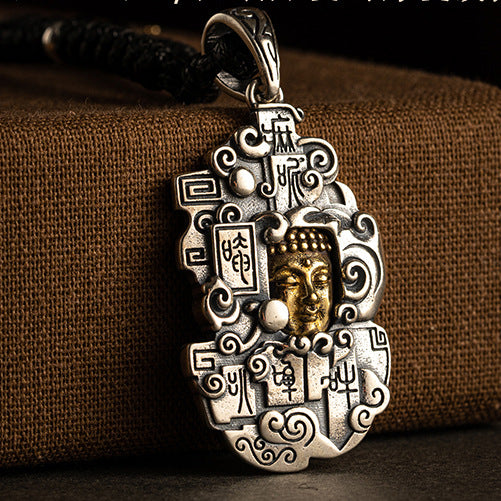 Tsinglong-Six Syllable Mantra Buddha Head Armor Pendant