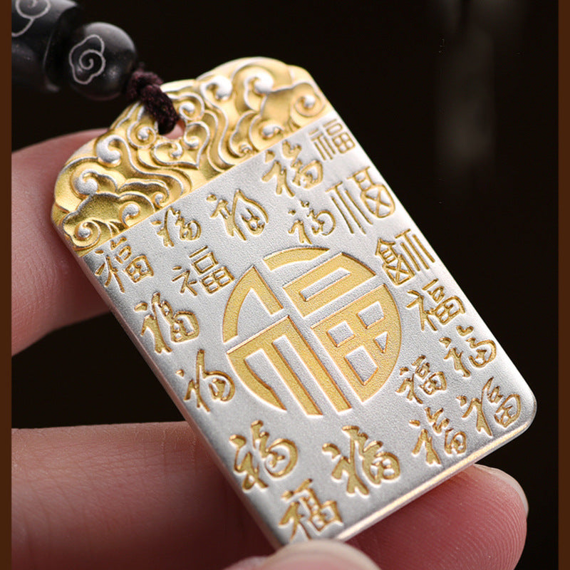 Tsinglong-Gold-Plated Peace and Safety Pendant