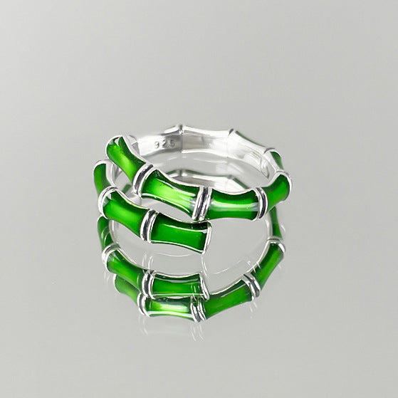 Tsinglong-Green Bamboo Joint Ring