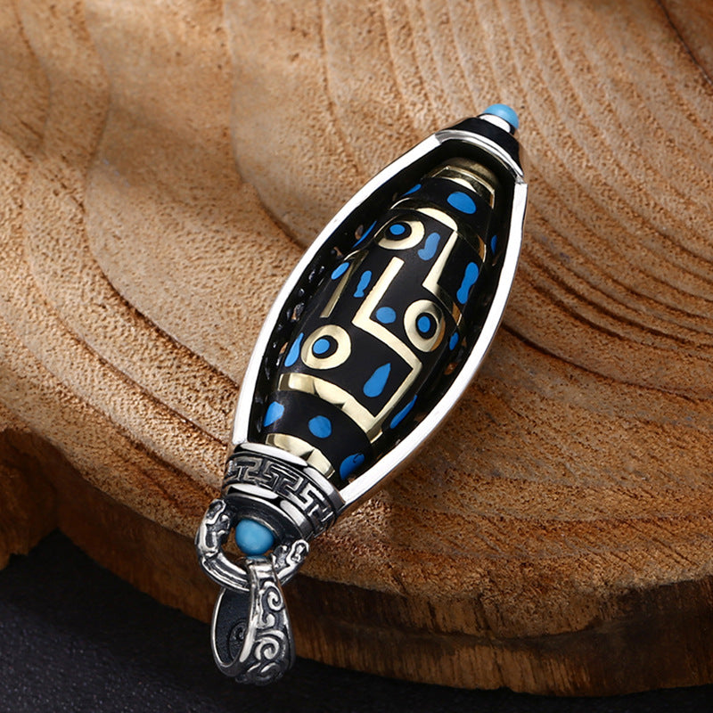 Tsinglong-Nine-Eye Dzi Bead Pendant