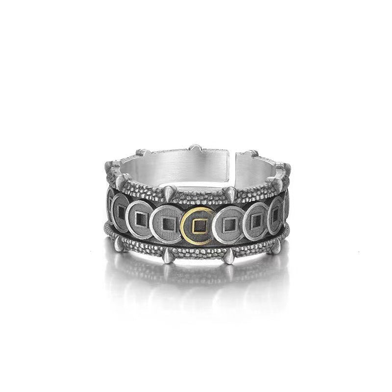 Tsinglong-Antique Coin Ring ¨C Men's