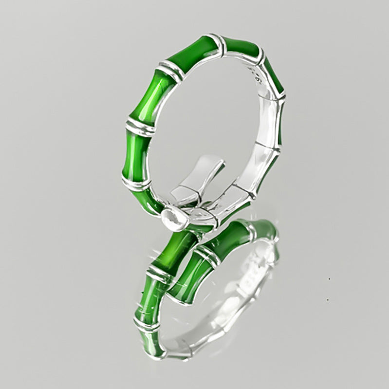 Tsinglong-Green Bamboo Joint Ring