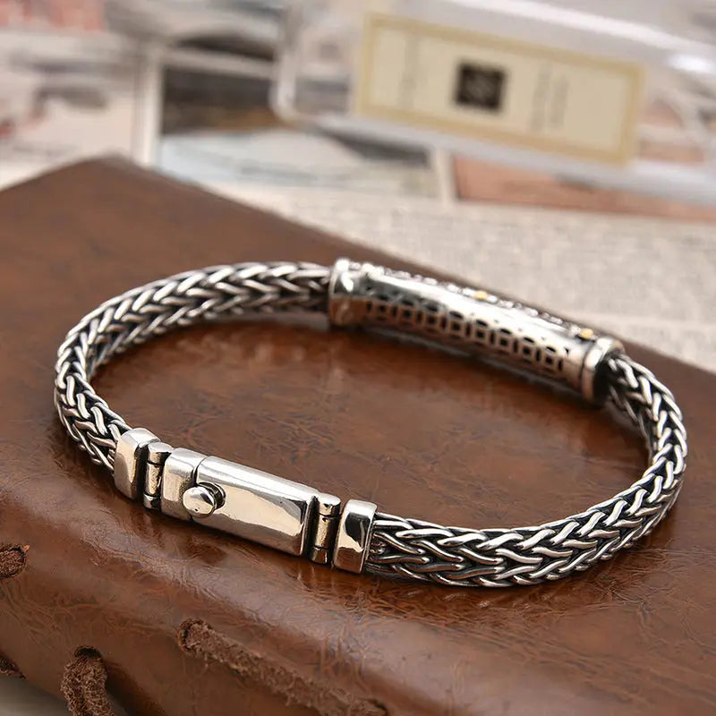 Tsinglong-Woven Bracelet with Dragon Bone Design - Image #1