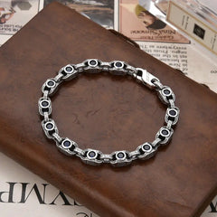 Tsinglong-Simple Black Design Bracelet with Inlaid Diamonds - Image #4