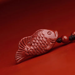 Horizontal Koi Cinnabar Pendant